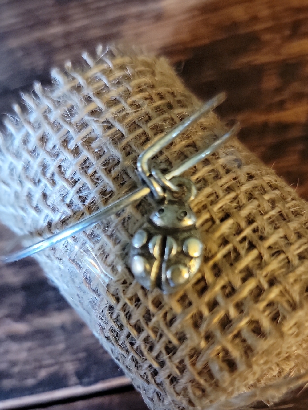 Alex And Ani Silver Plate Ladybug Charm Bangle Bracelet